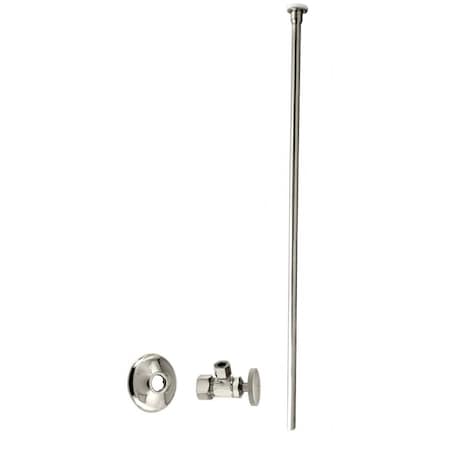 Westbrass 3/8" x 20" Flat Head Supply Line Toilet Kit with Round Handle Angle Valve, Polished Nickel D105KFH-05